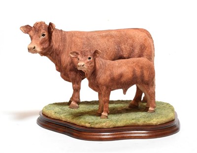 Lot 98 - Border Fine Arts 'Limousin Cow and Calf' (Style Two), model No. B0657 by Jack Crewdson, limited...