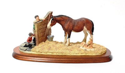 Lot 105 - Border Fine Arts 'Next Generation' (Mare, Foal, Man and Boy), model No. B0201 by Anne Wall, limited