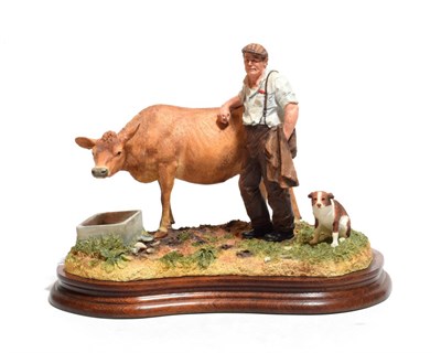 Lot 111 - Border Fine Arts 'Putting the World to Rights' (Farmer, Bull and Dog), model No. B0890 by Ray...