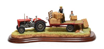 Lot 131 - Border Fine Arts Studio Tractor 'Loading Up' (MF 35), model No. A3448, by Ray Ayres, on wood...