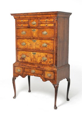 Lot 1266 - An Early Georgian Walnut and Featherbanded Chest early 18th century, the cavetto cornice above...