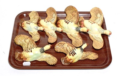 Lot 171 - Beswick Bird Wall Plaques Comprising: Pink Legged Partridge, model No. 1188 - 1, 2 and 3;...