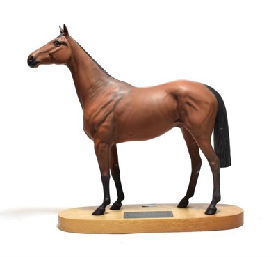 Lot 184 - Beswick Connoisseur Horse Red Rum, model No. 2510, bay matt, on wooden plinth