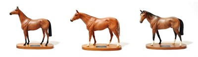 Lot 185 - Beswick Connoisseur Horses: Troy, model No. 2674, Grundy, model No. 2258 and Red Rum, model No....