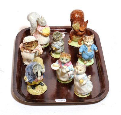 Lot 200 - Beswick Beatrix Potter Figures Comprising: 'Goody Tiptoes', 'Miss Moppet', first variation,...