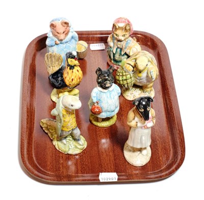 Lot 201 - Beswick Beatrix Potter Figures Comprising: 'Aunt Pettitoes', 'Cousin Ribby', 'Mr. Alderman...