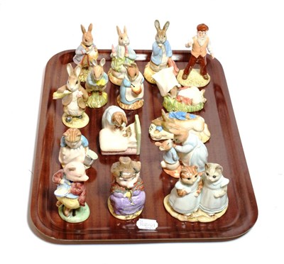 Lot 208 - Royal Albert Beatrix Potter Figures Including: 'Pigling Eats his Porridge', 'Mittens and...