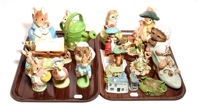 Lot 209 - Beatrix Potter Figurines Including: Beswick Royal Albert 'Mrs. Tiggy-Winkle' and 'Mrs. Rabbit',...