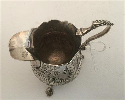 Lot 3006 - A George III Silver Cream-Jug, Maker's Mark AS NS, London, 1768, pear-shaped and on pad feet,...
