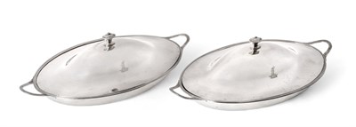Lot 3010 - A Pair of George III Silver Entree-Dishes and Covers, by William Laver, London, 1789, oval and with