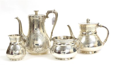 Lot 3017 - A Three-Piece Victorian Silver Tea-Service, by Stephen Smith, London, 1872, each piece tapering...
