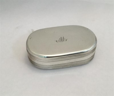 Lot 3029 - A George III Silver Snuff-Box, by Robert Cattle and James Barber, York, 1807, oval with reeded...