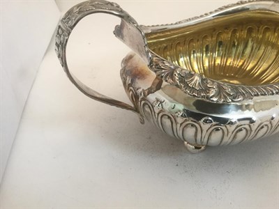 Lot 3039 - A George IV Silver Teapot and a George IV Silver Cream-Jug and Sugar-Bowl, The Marks on the...