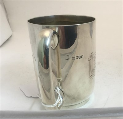 Lot 3040 - A Victorian Silver Christening-Mug, Maker's Mark Rubbed, London, 1880, cylindrical and on...