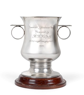Lot 3043 - A George V Silver Cup, by R. and W. Sorley Glasgow, 1911, centrally waisted circular and on...