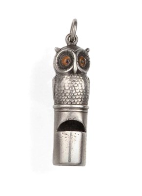 Lot 3047 - A Victorian Silver Novelty Whistle, by Sampson Mordan and Co., London, 1888, realistically modelled