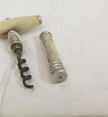 Lot 3061 - A George III Silver and Mother-of-Pearl Corkscrew, Maker's Mark IT Only, Probably For Joseph...