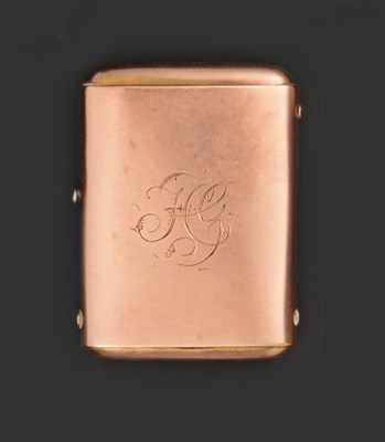 Lot 3075 - A Victorian Gold Vesta-Case, Maker's Mark Worn, Possibly for Abrahall and Bint, Birmingham,...