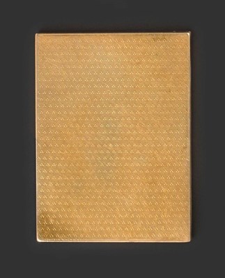 Lot 3076 - A George V Gold Cigarette-Case, by S Blanckensee and Son Ltd, Birmingham, 1924, 9ct, oblong and...