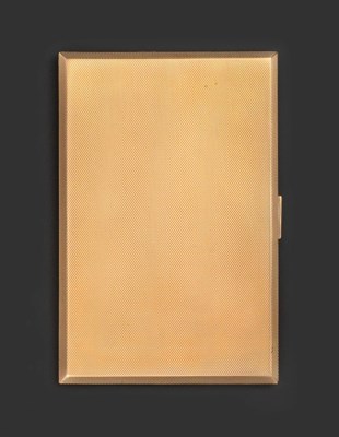 Lot 3077 - A George VI Gold Cigarette-Case, by W H Manton Ltd, Birmingham, 1946, 9ct, oblong and with...