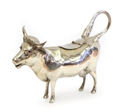 Lot 3094 - An Edward VII Silver Cow-Creamer, by Maurice Freeman, London, 1903, realistically modelled and with