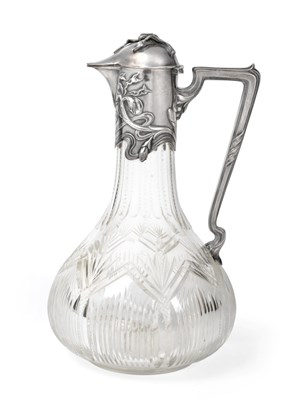 Lot 3101 - A German Silver-Mounted Cut-Glass Claret-Jug, by Wilhelm Binder, Gmünd, Late 19th/Early 20th...