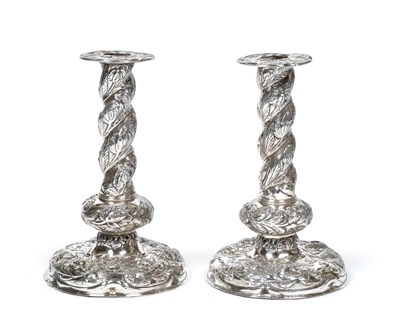 Lot 3107 - A Pair of Dutch Silver Candlesticks, Maker's Mark AB1, 1911, each in the 17th century style...