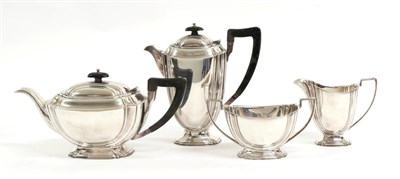 Lot 3120 - A George VI Silver Four-Piece Tea-Service, by Atkin Brothers, Sheffield, 1944, each piece...