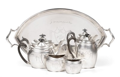 Lot 3124 - A George V Silver Tea-Service with an Edward VII Silver Tray En Suite, by Ackroyd Rhodes,...