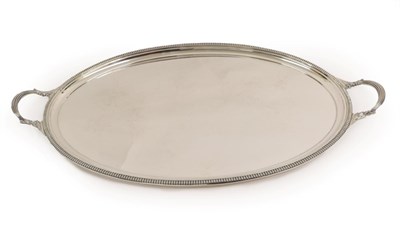 Lot 3138 - A George V Silver Tray, by Herbert Edward Barker and Frank Ernest Barker, Chester, 1911, oval...