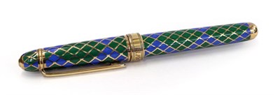 Lot 3172 - An Elizabeth II Silver-Gilt and Enamel Fountain-Pen, by Cleave and Co., London, 2011, enamelled...