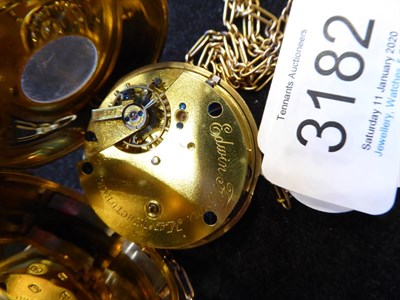 Lot 3182 - An 18 Carat Gold Half Hunter Pocket Watch, signed Edwin Flinn, 1893, lever movement, enamel...
