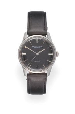 Lot 3209 - A Stainless Steel Automatic Centre Seconds Wristwatch, signed International Watch Co, Schaffhausen
