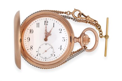 Lot 3216 - A 14 Carat Gold Full Hunter Pocket Watch, signed International Watch Co, circa 1902, frosted...