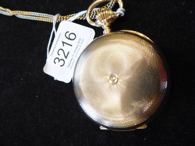 Lot 3216 - A 14 Carat Gold Full Hunter Pocket Watch, signed International Watch Co, circa 1902, frosted...