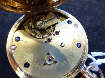 Lot 3221 - An 18 Carat Gold Full Hunter Chronograph Pocket Watch, signed E.J Hollins, London, 1901, lever...