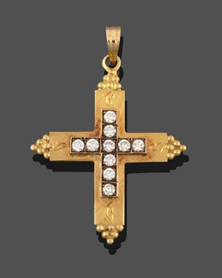 Lot 3244 - A Diamond Cross Pendant, the cross motif set throughout with round brilliant cut diamonds in...
