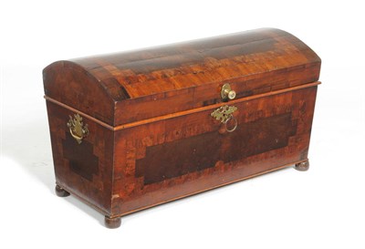 Lot 1302 - A Mahogany, Rosewood, Kingwood and Yewwood Crossbanded Dome Top Chest, the hinged lid enclosing...