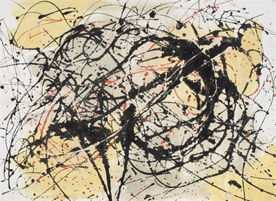 Lot 9 - Marie Walker Last (1917-2017) Abstract - yellow ground Signed and dated 1956 verso, oil on textured