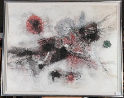 Lot 30 - William John Bertram Newcombe CSGA, CWCS (1907-1969) Canadian  Abstract in Red and Black Signed and