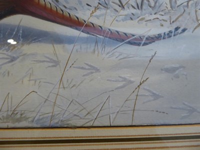 Lot 2014 - Philip Rickman (1891-1982) Pheasants in the snow Signed, watercolour, 36cm by 53cm  Artist's Resale