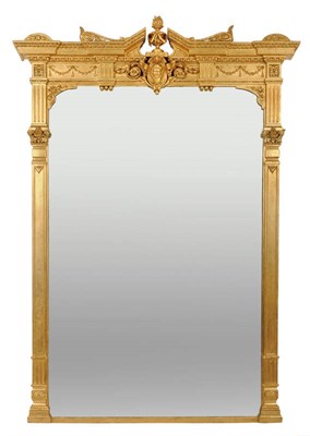 Lot 1314 - An Impressive French Gilt and Gesso Mirror, 3rd quarter 19th century, the rectangular plate...