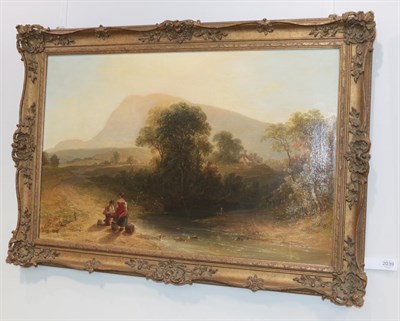 Lot 2039 - John Frederick Tennant (1796-1872) The Anglers Signed and dated 1841, oil on canvas, 51.5cm by...