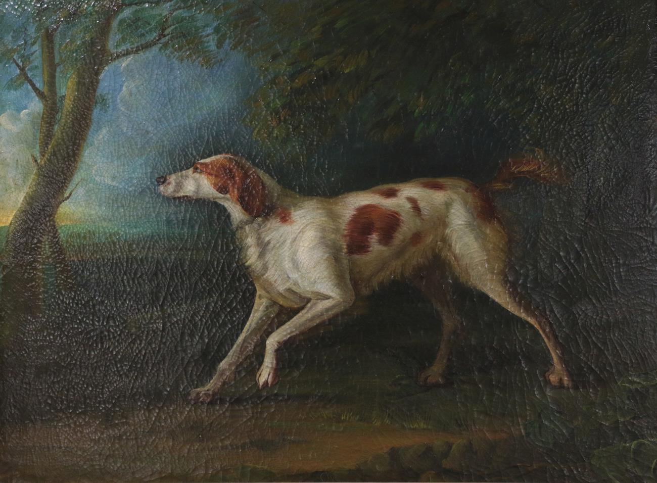 Lot 2053 - Follower of Henry Bernard Chalon (1770-1849)  Study of a Spaniel in a landscape  Oil on canvas,...