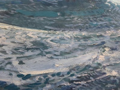 Lot 2064 - Keith Shackleton MBE (1923-2015) Southern Ocean with Great Shearwaters Signed and dated (19)63, oil
