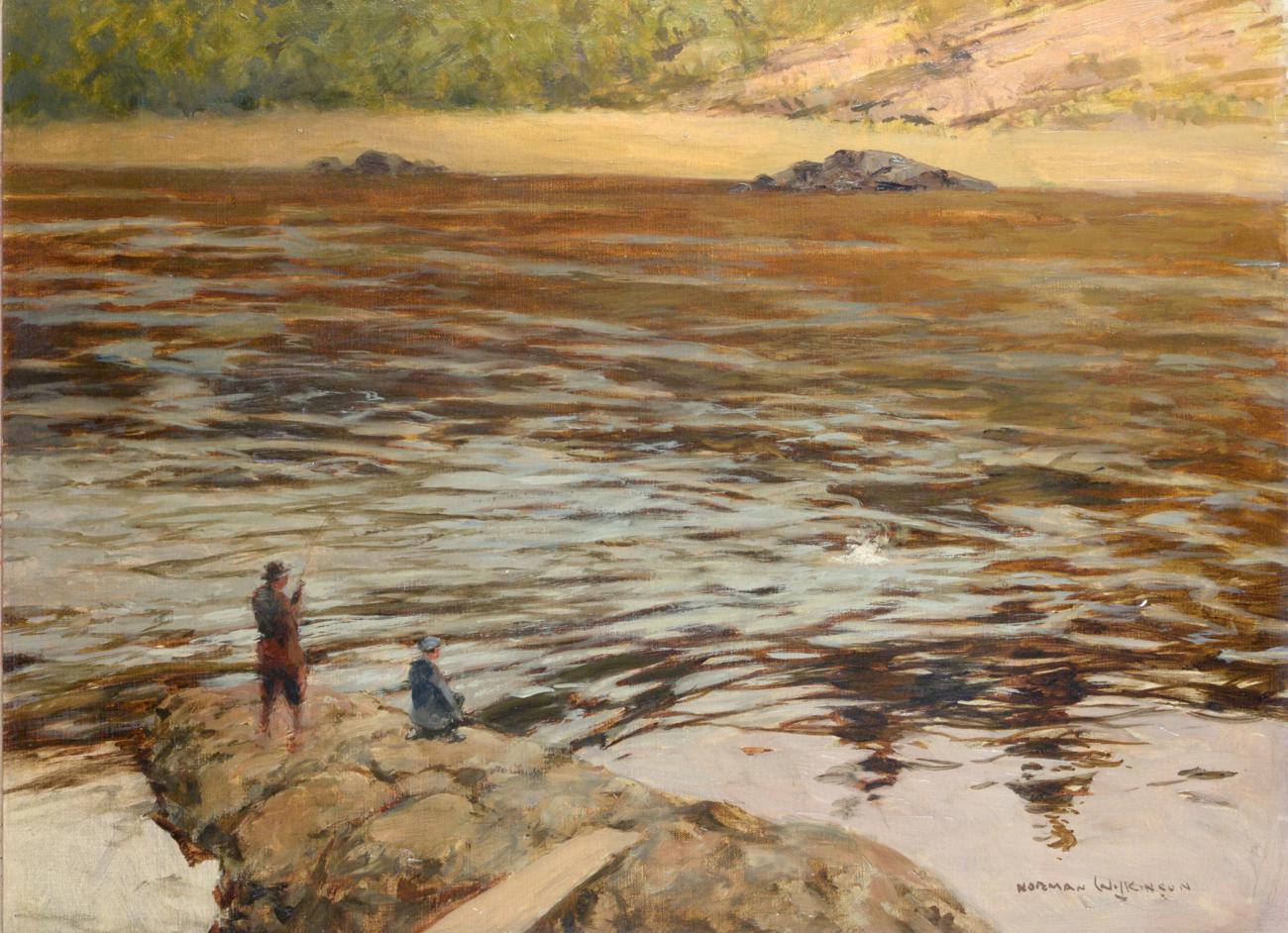 Lot 2067 - Norman Wilkinson CBE PPRI (1878-1971) Stanley Water, River Tay  Signed, oil on canvas, 44cm by...
