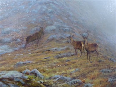 Lot 2071 - Ian McGillivray (b.1964) ''On to the Higher Ground Clach Leathad Black Mount'' Signed, oil on...