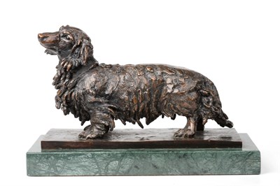 Lot 2078 - Sally Arnup FRBS, ARCA (1930-2015) ''Miniature Long Haired Dachshund'' (1977) Signed and...