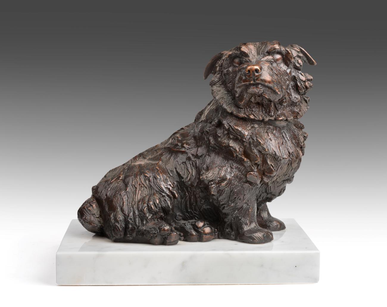 Lot 2082 - Sally Arnup FRBS, ARCA (1930-2015) ''Norfolk Terrier'' Signed and numbered VI/X, bronze on a marble