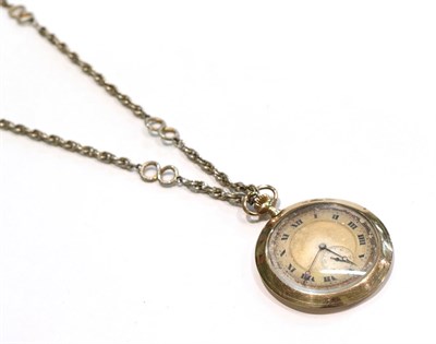 Lot 225 - An early 20th century 9 carat gold pocket watch with chain